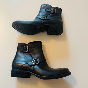 Born Black Mid-Calf Boots with Buckle Detail